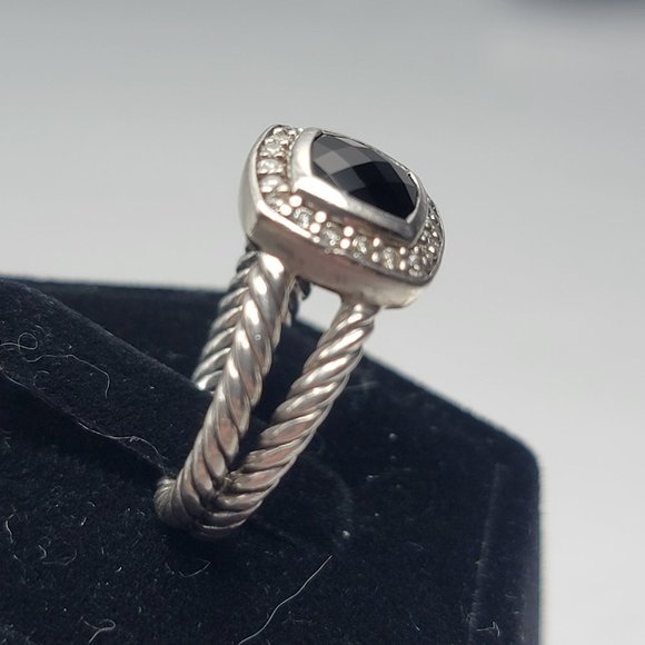 David Yurman 7mm Albion Diamond & Black Onyx ring - Picture 4 of 8